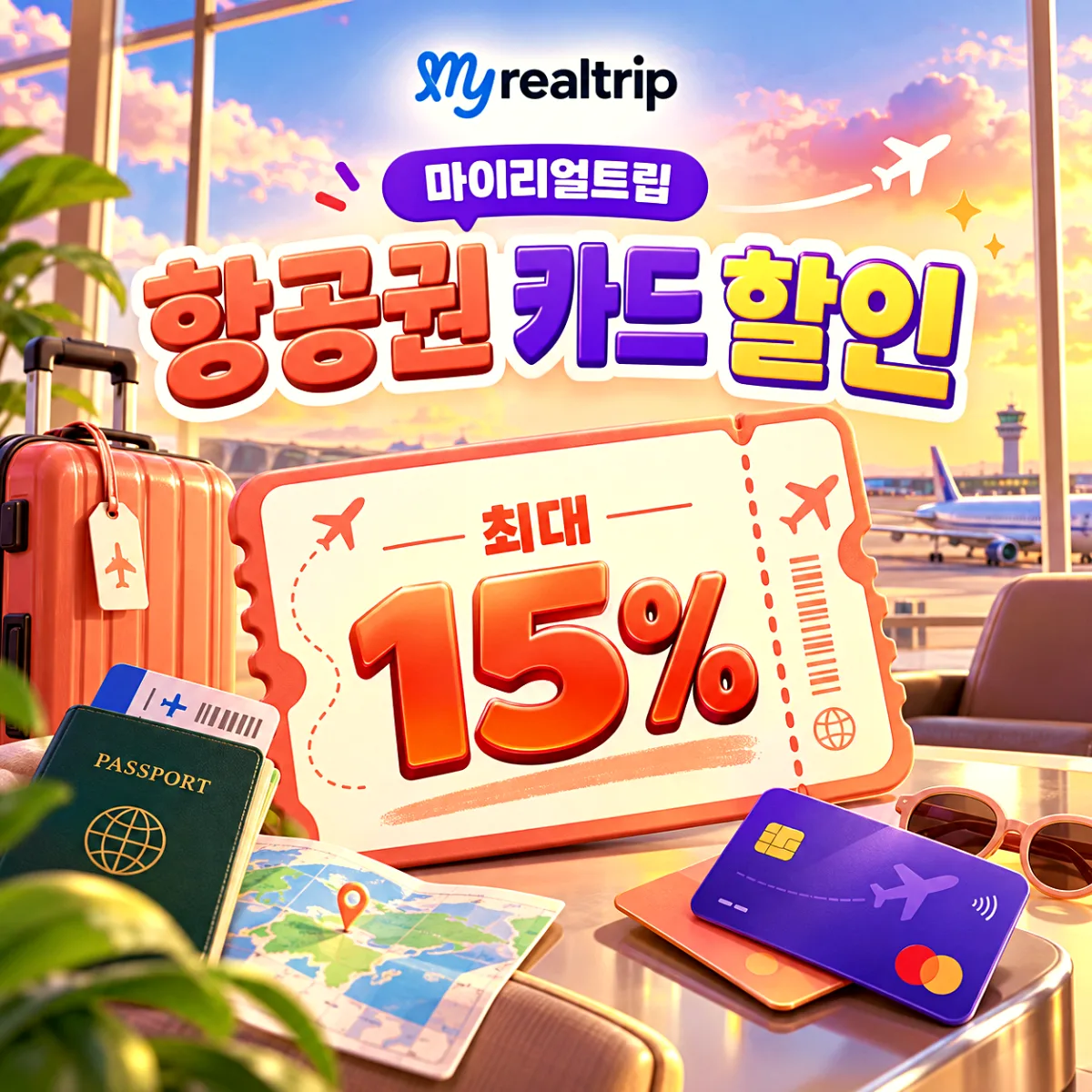 마이리얼트립 해외 항공권 카드 즉시할인